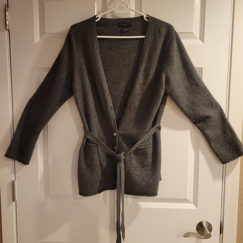 Madison Studio Cashmere Belted Cardigan size XL